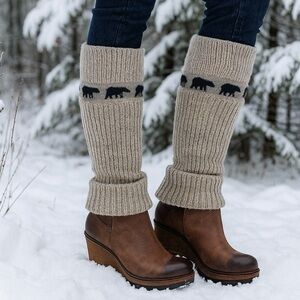 [US11] Sorel Crazy Cable Wedge Cable-Knit Boots NL 1773-200 Slouch Boots WMN